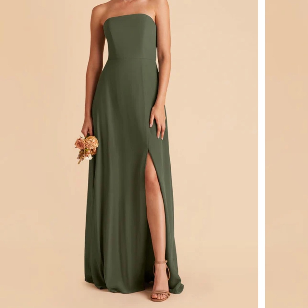 Olive Green Chiffon Dress (Freshly Dry Cleaned)